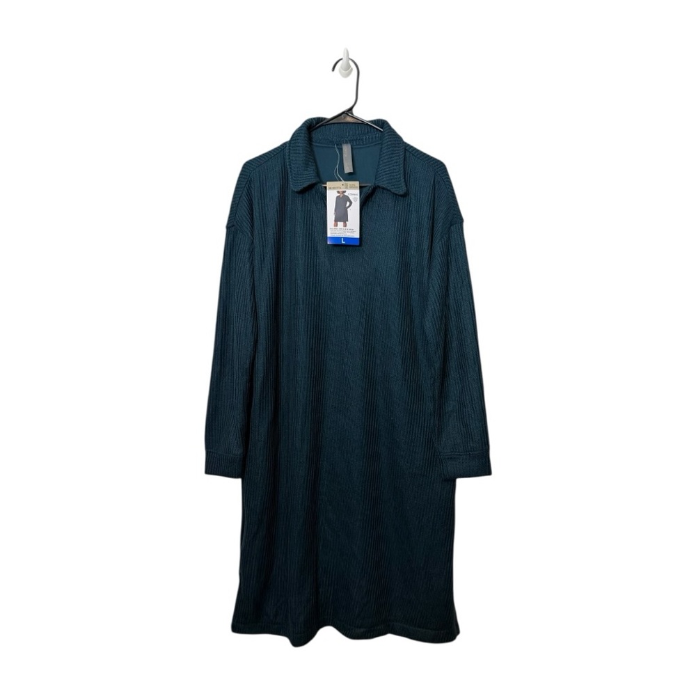 Mondetta Collared Long Sleeve Dress, ribbed size L